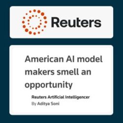 Reuters logo text: American AI model makers smelll an opportunity