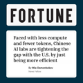 Fortune Faced with less compute and fewer tokens, Chinese AI labs are tightening the gap with the U.S. by just being more efficient