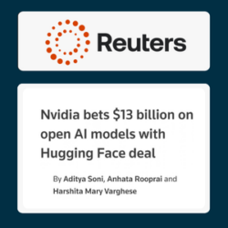 Nvidia bets $13 billion on open AI models with Hugging Face deal